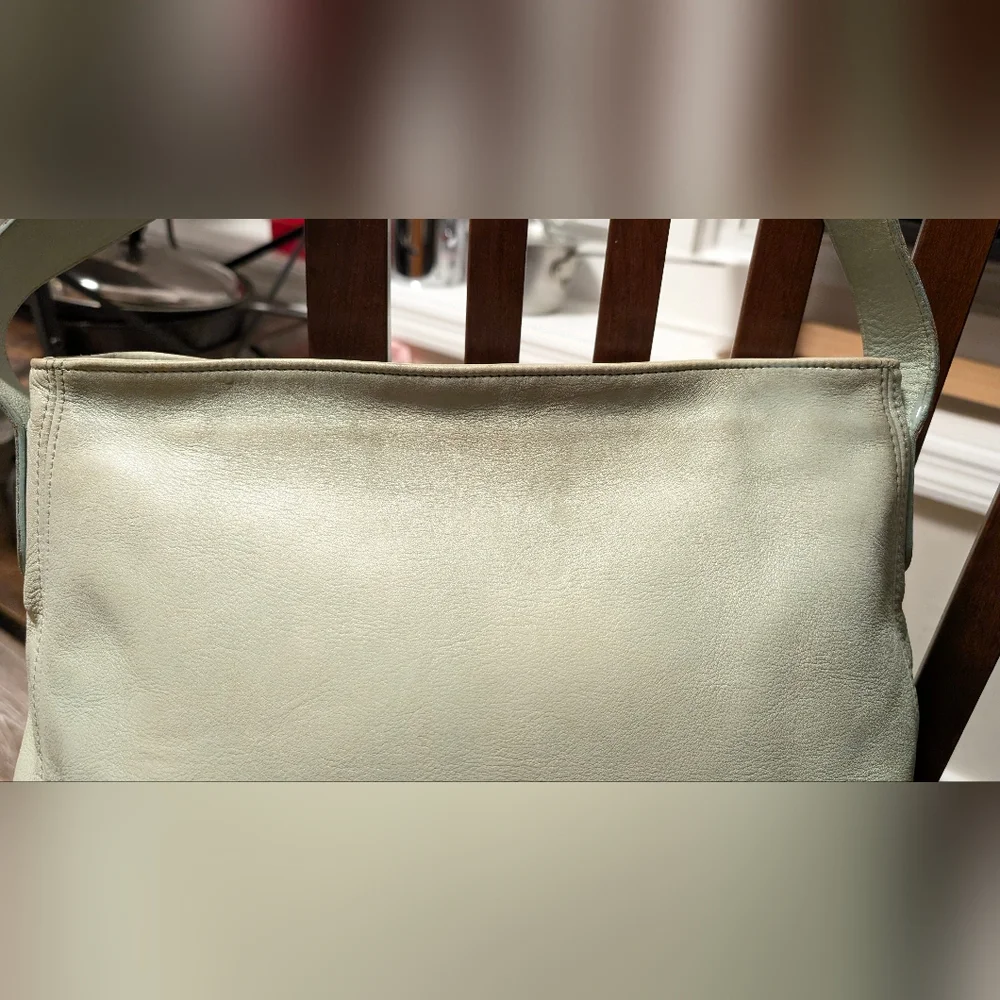 Vintage Coach leather soho zip boho shoulder bag aqua green M6H-4161,made in USA - Picture 8 of 16